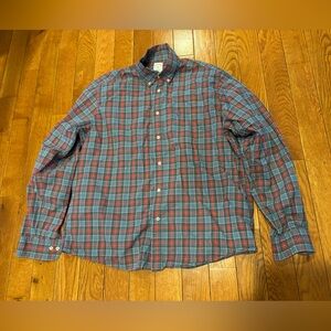 Brooks Brothers Men's Large Plaid Button-Down Shirt - Blue & Red